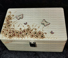 Load image into Gallery viewer, Large Rectangle Box - Butterfly And Flowers Design Personalised Free Box