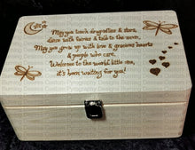 Load image into Gallery viewer, Large Rectangle Box - Dragonflies And Stars Design Personalised Free