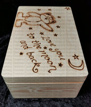 Load image into Gallery viewer, Large Rectangle Box - Love You To The Moon And Back / Teddy Design Personalised Free
