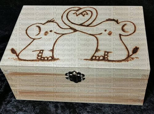 Medium Rectangle Box - Elephants Heart Trunk Design Personalised Free Box