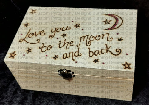 Medium Rectangle Box - Love You To The Moon And Back Design Personalised Free Box