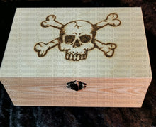 Load image into Gallery viewer, Medium Rectangle Box - Skull And Cross Bones Design Personalised Free Box
