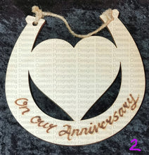 Load image into Gallery viewer, Wedding Horseshoe With Heart Various Designs Personalised Free