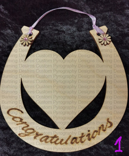 Wedding Horseshoe With Heart Various Designs Personalised Free