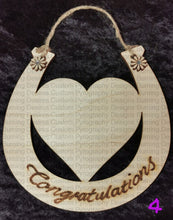 Load image into Gallery viewer, Wedding Horseshoe With Heart Various Designs Personalised Free