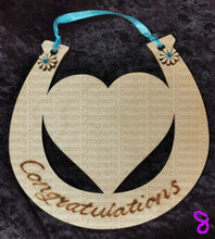 Load image into Gallery viewer, Wedding Horseshoe With Heart Various Designs Personalised Free