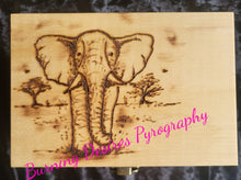 Load image into Gallery viewer, 16cm Luxury Pine Box Elephant design
