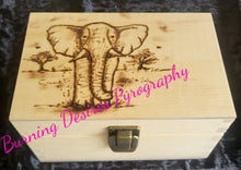 Load image into Gallery viewer, 16cm Luxury Pine Box Elephant design
