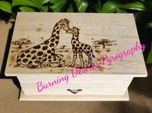 Jewellery Box Giraffe and Baby design