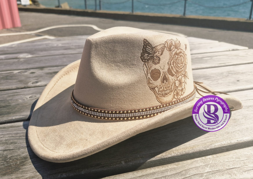 Stetson -Skull/rose/butterfly design- Free delivery