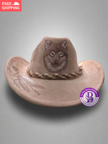 Badged - Stetson -Wolf design- Free delivery