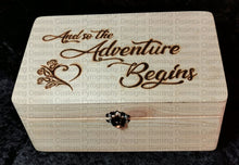 Load image into Gallery viewer, Handled Rectangle Box - And So The Adventure Begins Design Personalised Free Box
