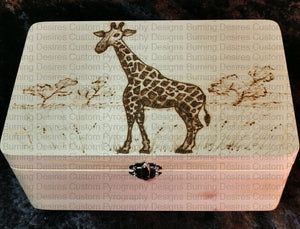 Handled Rectangle Box - Giraffe Design Personalised Free Box