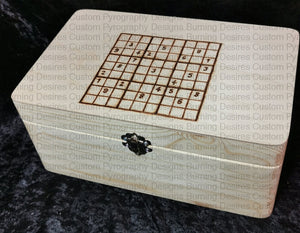 Handled Rectangle Box - Suduko Design Personalised Free Box