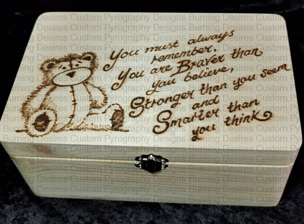 Handled Rectangle Box - You Must Always Remember / Teddy Design Personalised Free Box