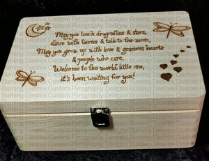 Large Rectangle Box - Dragonflies And Stars Design Personalised Free