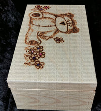 Load image into Gallery viewer, Medium Rectangle Box - Teddy And Flowers Design Personalised Free Box
