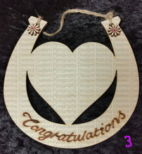 Load image into Gallery viewer, Wedding Horseshoe With Heart Various Designs Personalised Free
