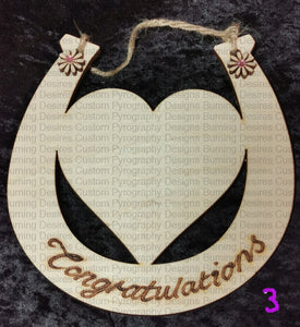 Wedding Horseshoe With Heart Various Designs Personalised Free