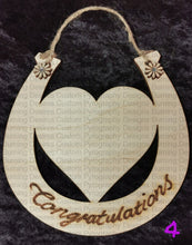 Load image into Gallery viewer, Wedding Horseshoe With Heart Various Designs Personalised Free
