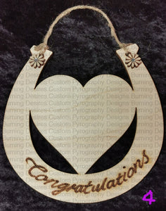 Wedding Horseshoe With Heart Various Designs Personalised Free