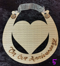 Load image into Gallery viewer, Wedding Horseshoe With Heart Various Designs Personalised Free
