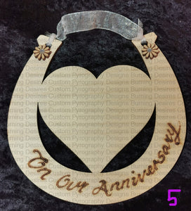 Wedding Horseshoe With Heart Various Designs Personalised Free