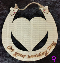 Load image into Gallery viewer, Wedding Horseshoe With Heart Various Designs Personalised Free
