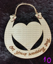 Load image into Gallery viewer, Wedding Horseshoe With Heart Various Designs Personalised Free
